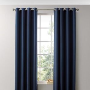 RH BABY GROMMET COTTON CANVAS DRAPERY PANELS NAVY